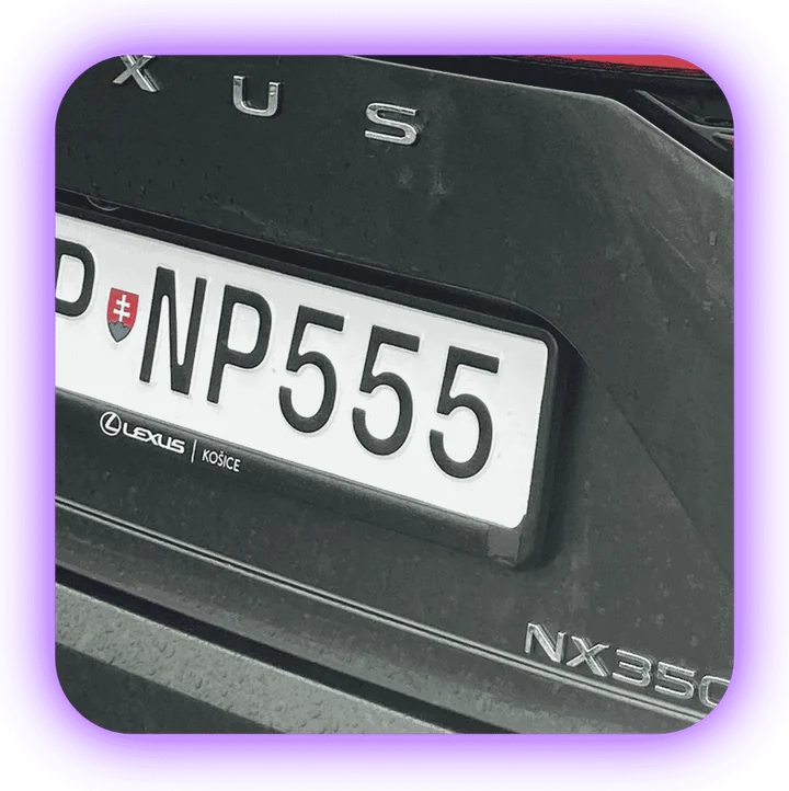 Lexus with a license plate ending in 555.